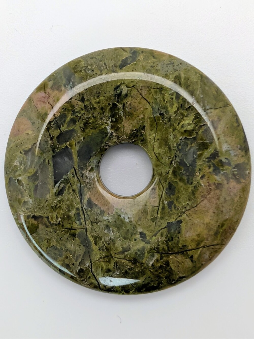 Green Jasper Donut Pendant - Picture 3 of 4